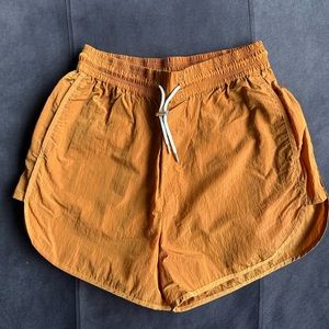 Varley orange drawstring shorts